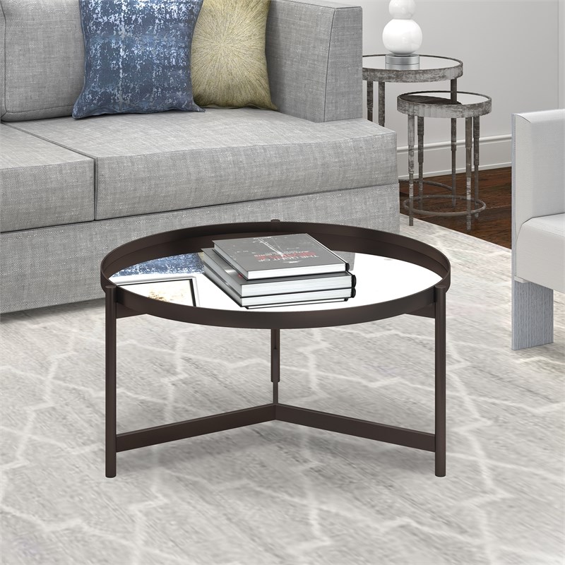 Henn&Hart Metal Double Circular Black Coffee Table