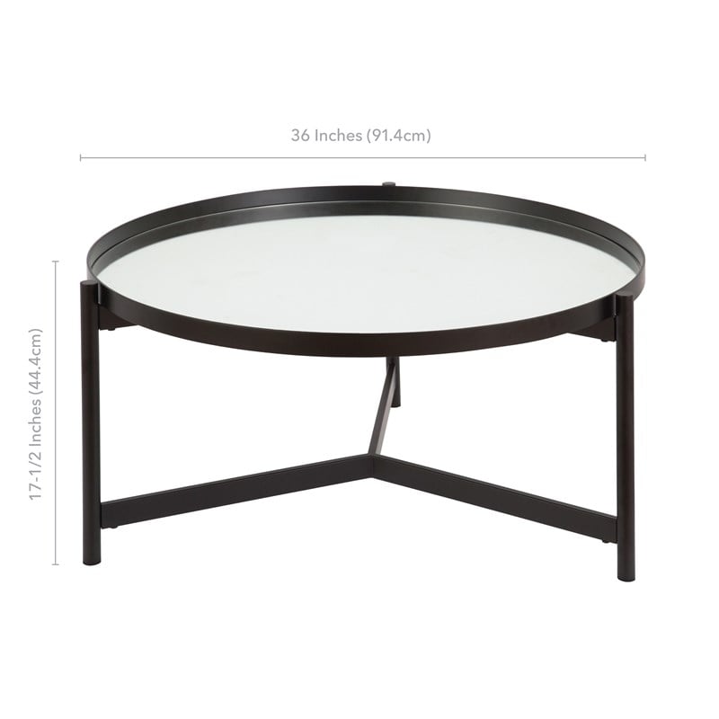 Henn&Hart Metal Double Circular Black Coffee Table