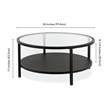 Henn&Hart Metal Regtangular Mesh Shelf Black and Glass Coffee Table