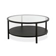 Henn&Hart Metal Regtangular Mesh Shelf Black and Glass Coffee Table
