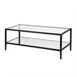 Henn&Hart Modern Rectangle Coffee Table in Black and Bronze with Mirrored Shelf