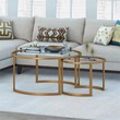 Henn&Hart Metal Two Tier Glass Top Brass Coffee Table