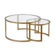 Henn&Hart Metal Two Tier Glass Top Brass Coffee Table