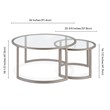 Henn&Hart Metal Two Tier Glass Top Nickel and Gray Coffee Table