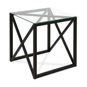 henn&hart 22' geometric metal finish side table