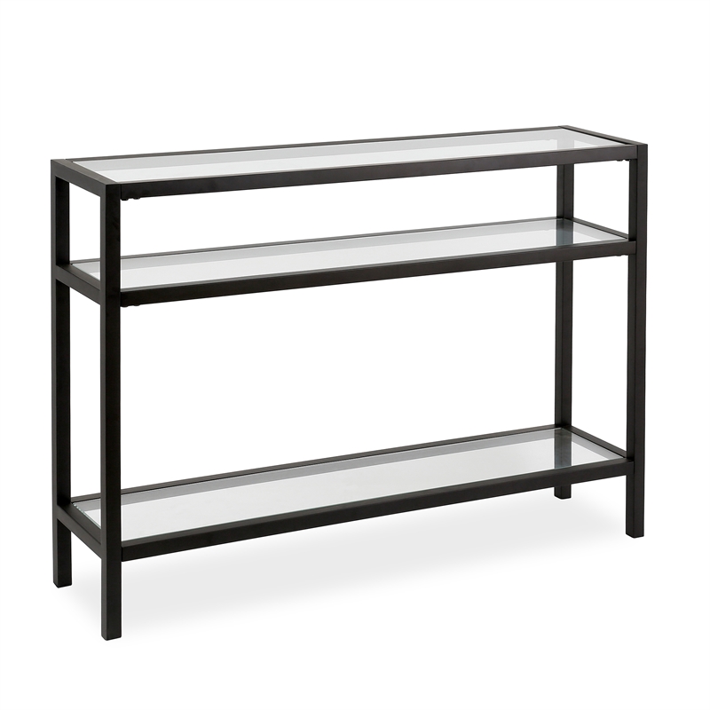 Hennandhart 42 Blackened Bronze Metalglass Console Table Cymax Business 