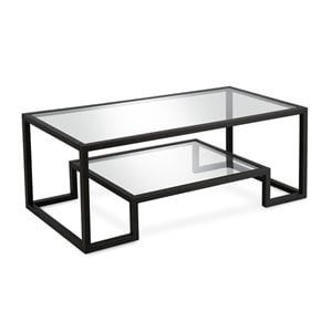 Henn&Hart Hollywood Regency Metal Black and Bronze Coffee Table