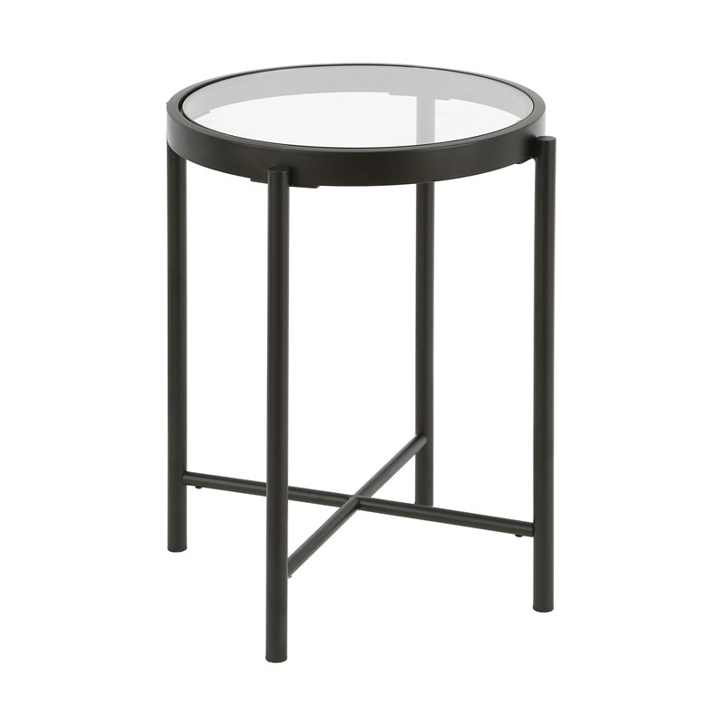 Henn Hart Metal 18 Round Glass Top End, 18 Round Glass Table Top