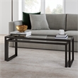 Henn&Hart Metal Nested Coffee Tables in Black and Bronze