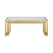 Henn&Hart Metal Rectangle Nested Coffee Tables in Gold and Brass with Glass Top