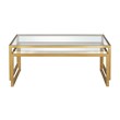 Henn&Hart Metal Rectangle Nested Coffee Tables in Gold and Brass with Glass Top