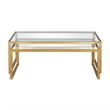 Henn&Hart Metal Rectangle Nested Coffee Tables in Gold and Brass with Glass Top