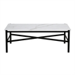 Henn&Hart Metal Marble Coffee Table in Black and Bronze