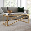 Henn&Hart Brass and Gold Rectangular Coffee Table with Glass Top