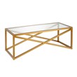 Henn&Hart Brass and Gold Rectangular Coffee Table with Glass Top