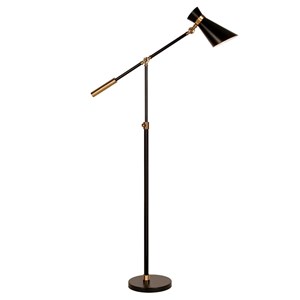 Henn&Hart 31&quot Black/Brass Metal Floor Lamp
