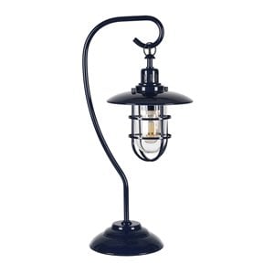 Henn&Hart 11&quot Navy Blue Metal/Glass Table Lamp