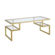 Henn&Hart Metal Hollywood Gold Coffee Table with Glass Top