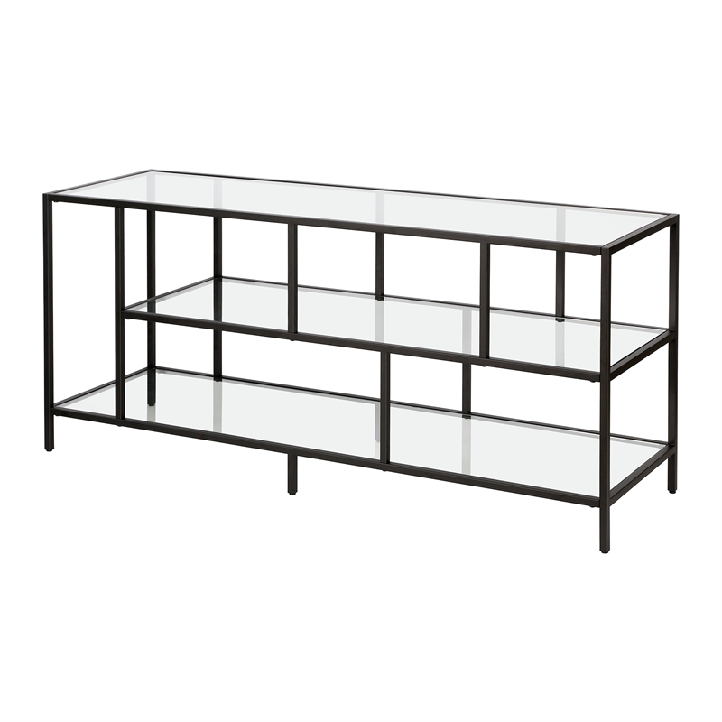 Henn&Hart Metal and Glass TV Stand For TVs Upto 55