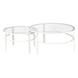 Henn&Hart 2 Piece Nested Metal & Glass Coffee Table in White