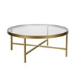 Henn&Hart Round Metal Base Coffee Table in Brass and Gold