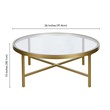Henn&Hart Round Metal Base Coffee Table in Brass and Gold