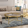 Henn&Hart Round Metal Base Coffee Table in Brass and Gold