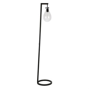 Henn&Hart 13&quot Blackened Bronze Metal/Glass Floor Lamp
