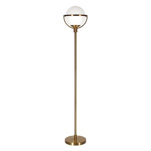 Henn&Hart 11&quot Brass Metal/Glass Floor Lamp