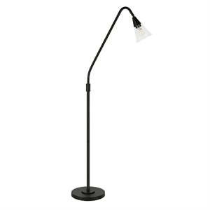 Henn&Hart 12&quot Blackened Bronze Metal/Glass Floor Lamp