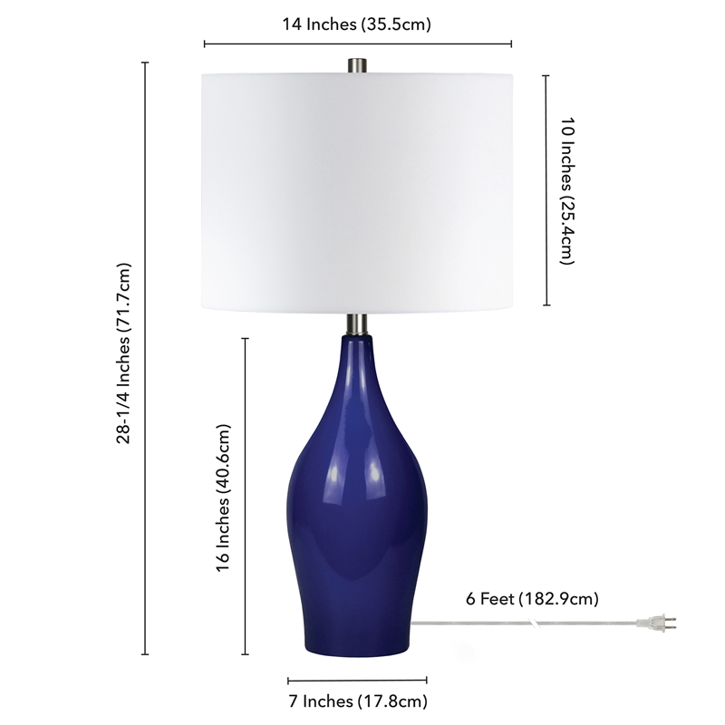 Henn Hart 28 25 Ceramic Table Lamp In, Navy Blue Ceramic Table Lamp