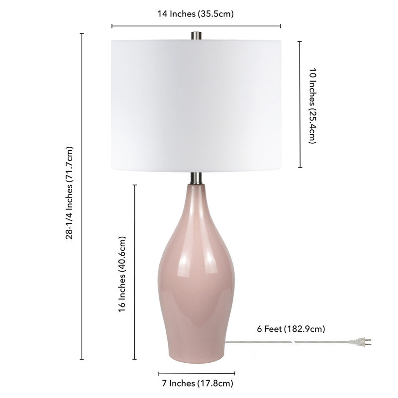 dusty pink bedside lamps