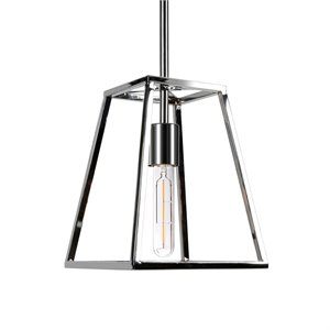 Henn&Hart 8&quot Polished Nickel Metal Pendant