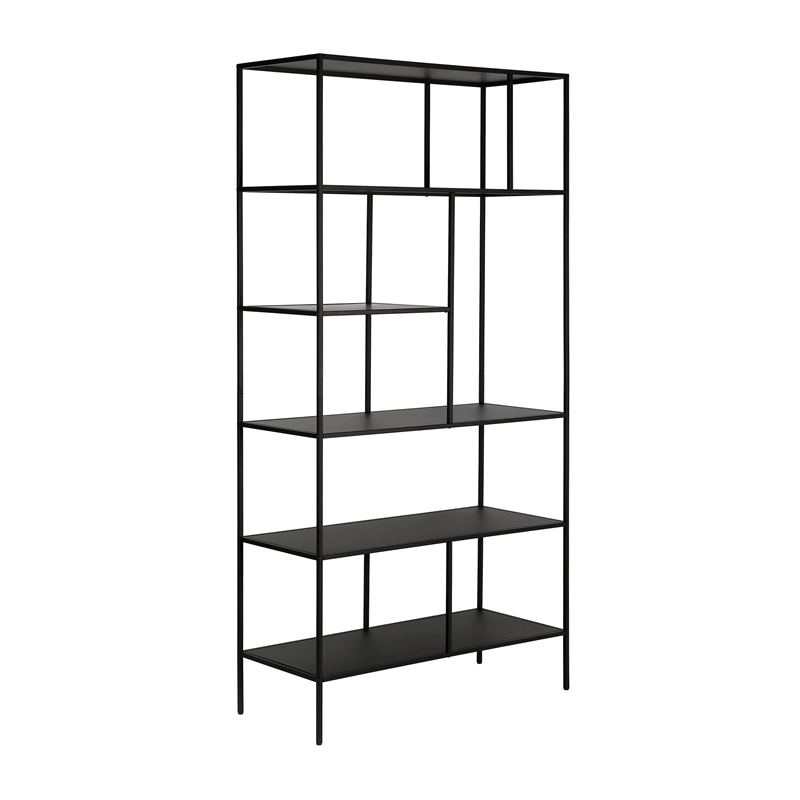 Henn&Hart 36" Blackened Bronze Metal Bookcase