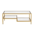Henn&Hart Metal Ada Double Shelf Coffee Table in Brass and Gold