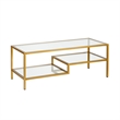 Henn&Hart Metal Ada Double Shelf Coffee Table in Brass and Gold