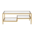 Henn&Hart Metal Ada Double Shelf Coffee Table in Brass and Gold