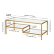 Henn&Hart Metal Ada Double Shelf Coffee Table in Brass and Gold