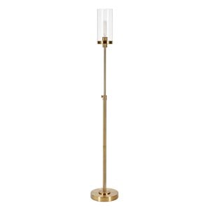 Henn&Hart 11&quot Brass Metal/Glass Floor Lamp