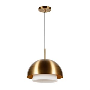 Henn&Hart 15&quot Brass Metal/Glass Pendant