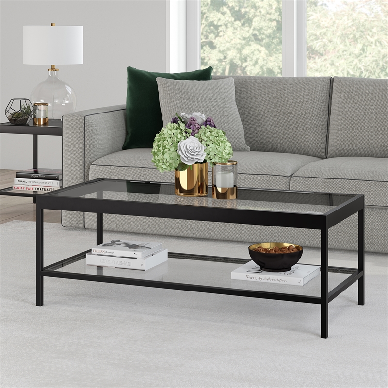 Henn&Hart Traditional Metal Coffee Table Black and Bronze