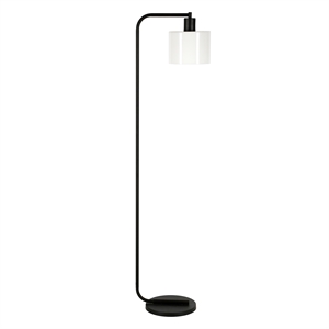 Henn&Hart 11&quot Blackened Bronze Metal/Glass Floor Lamp