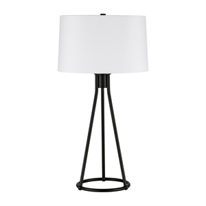 henn&hart transitional tapered metal table lamp with french drum shade