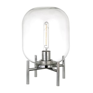 henn&hart industrial exposed bulb table in with glass shade