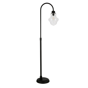Henn&Hart 12&quot Blackened Bronze Metal/Glass Floor Lamp