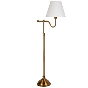 Henn&Hart 21&quot Brass Metal/Fabric Floor Lamp