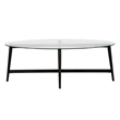 Henn&Hart Mid-Century Metal Blackened Bronze and Glass Coffee Table