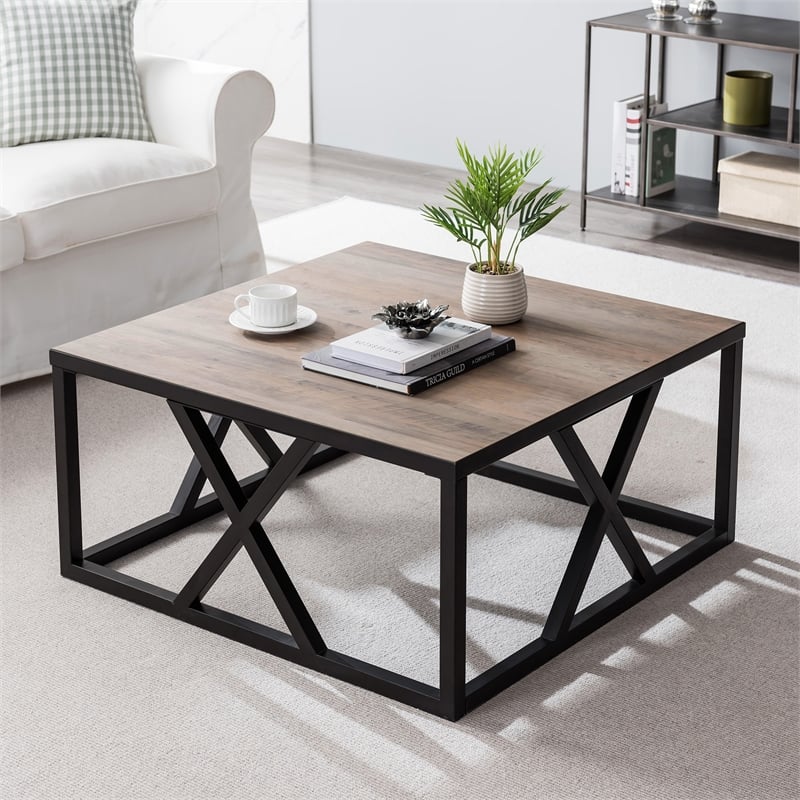 geometric metal coffee table