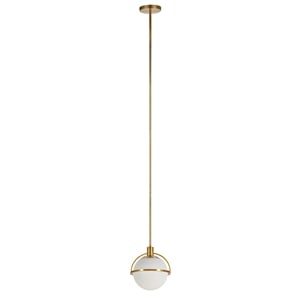 Henn&Hart 9.38&quot Brass Metal/Glass Pendant