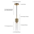 Henn&Hart Industrial Metal Brass and Gold Pendant with Seeded Glass Shade